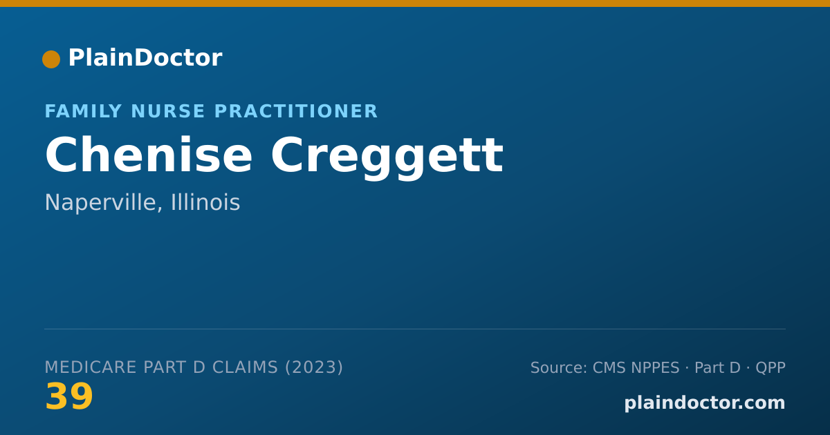 Shareable card for Chenise Creggett - Family Nurse Practitioner, Naperville, IL
