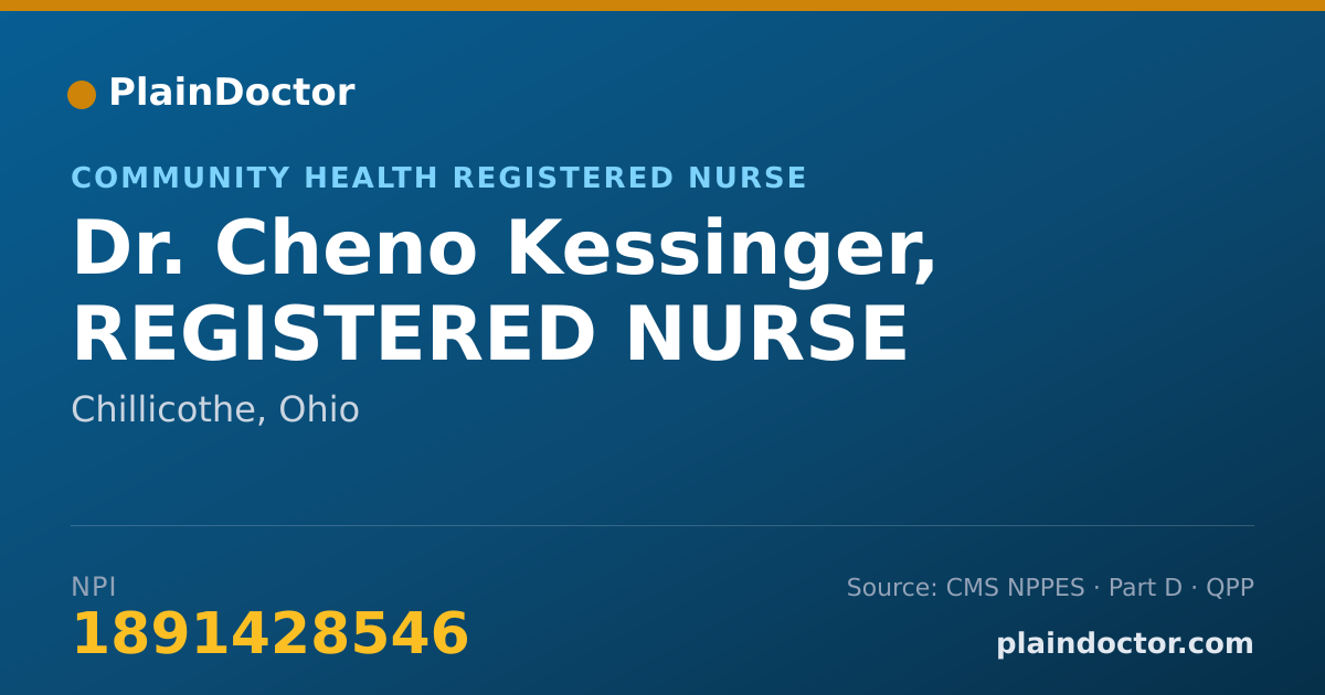 Shareable card for Cheno Kessinger, REGISTERED NURSE - Community Health Registered Nurse, Chillicothe, OH