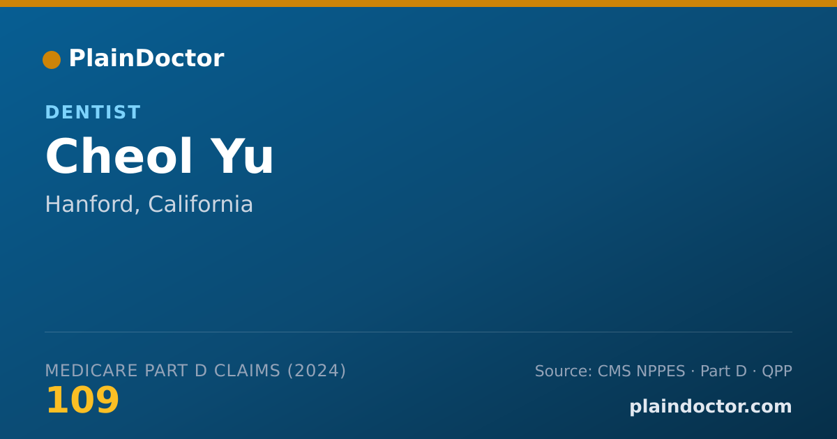Shareable card for Cheol Yu - Dentist, Hanford, CA