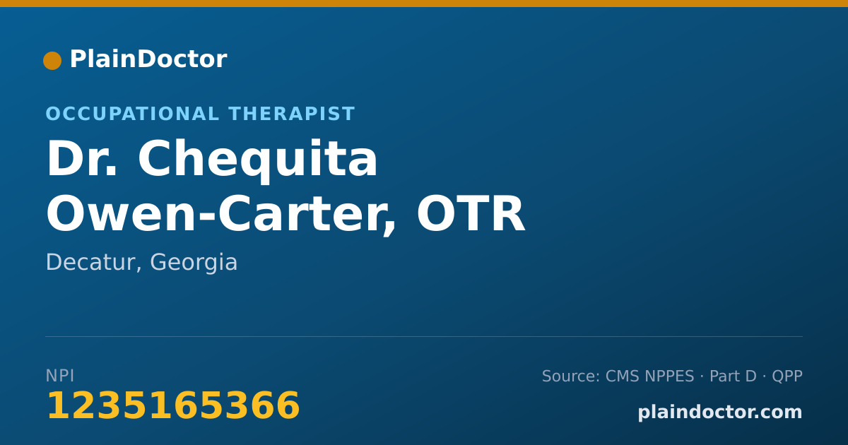 Shareable card for Chequita Owen-Carter, OTR - Occupational Therapist, Decatur, GA