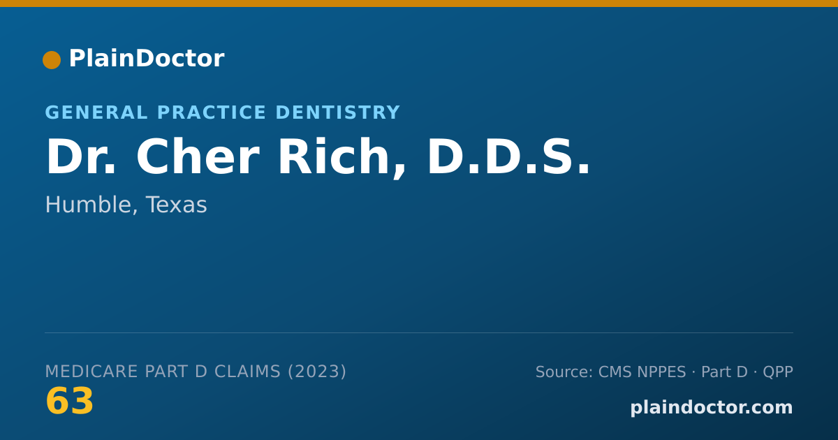 Shareable card for Cher Rich, D.D.S. - General Practice Dentistry, Humble, TX