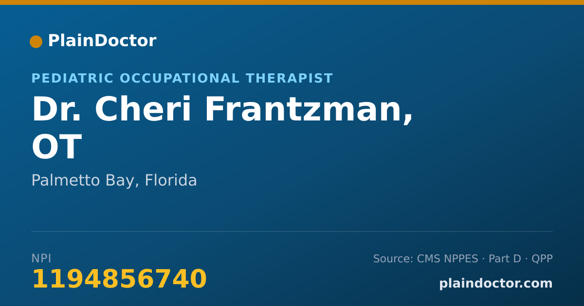 Shareable card for Cheri Frantzman, OT - Pediatric Occupational Therapist, Palmetto Bay, FL