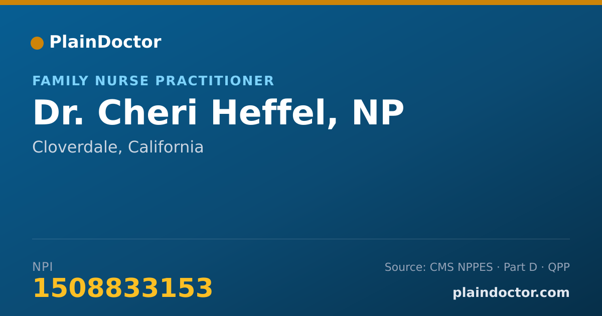 Shareable card for Cheri Heffel, NP - Family Nurse Practitioner, Cloverdale, CA