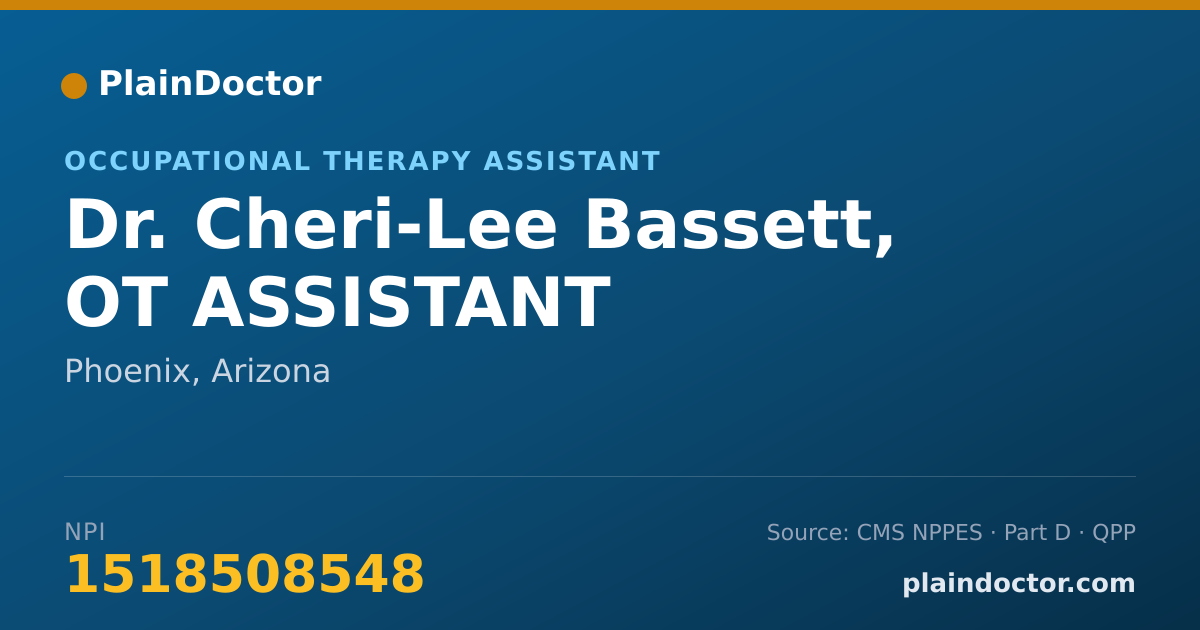 Shareable card for Cheri-Lee Bassett, OT ASSISTANT - Occupational Therapy Assistant, Phoenix, AZ