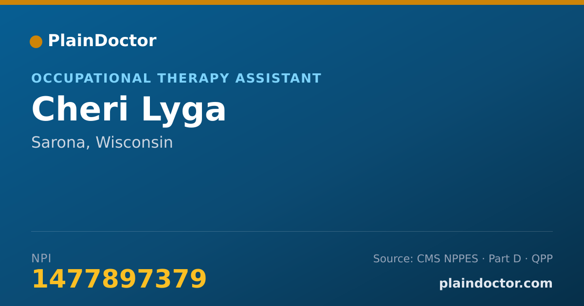 Shareable card for Cheri Lyga - Occupational Therapy Assistant, Sarona, WI