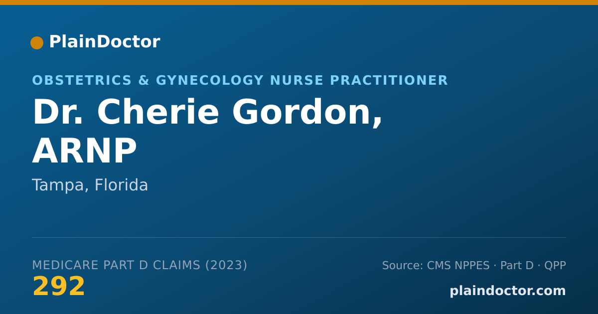 Shareable card for Cherie Gordon, ARNP - Obstetrics & Gynecology Nurse Practitioner, Tampa, FL