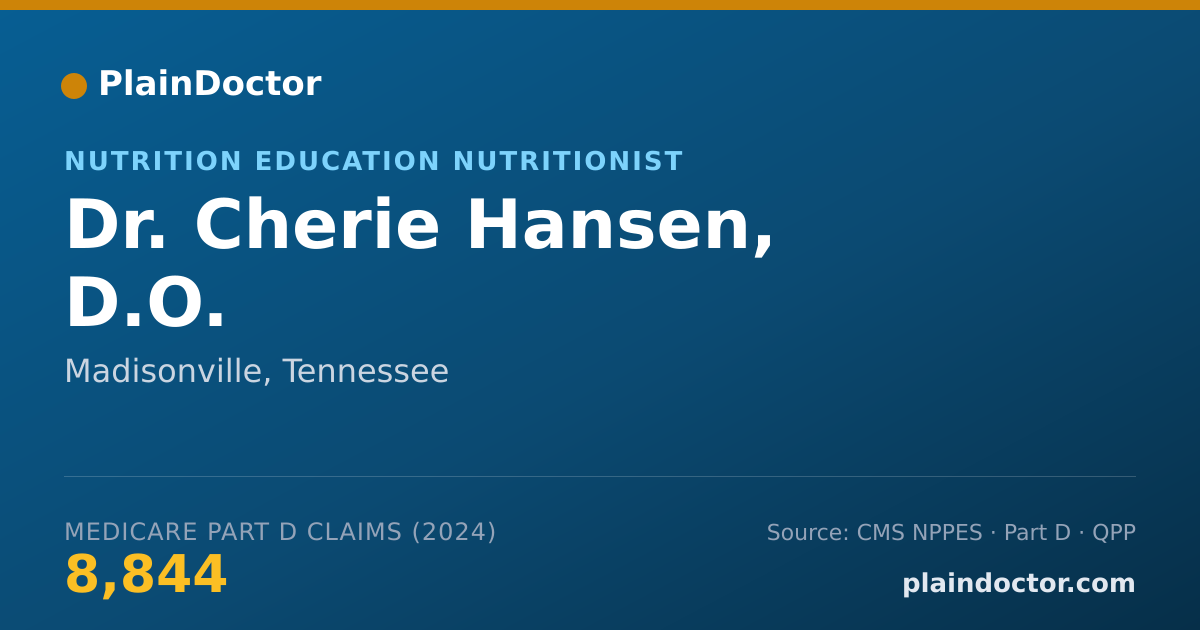 Shareable card for Cherie Hansen, D.O. - Nutrition Education Nutritionist, Madisonville, TN