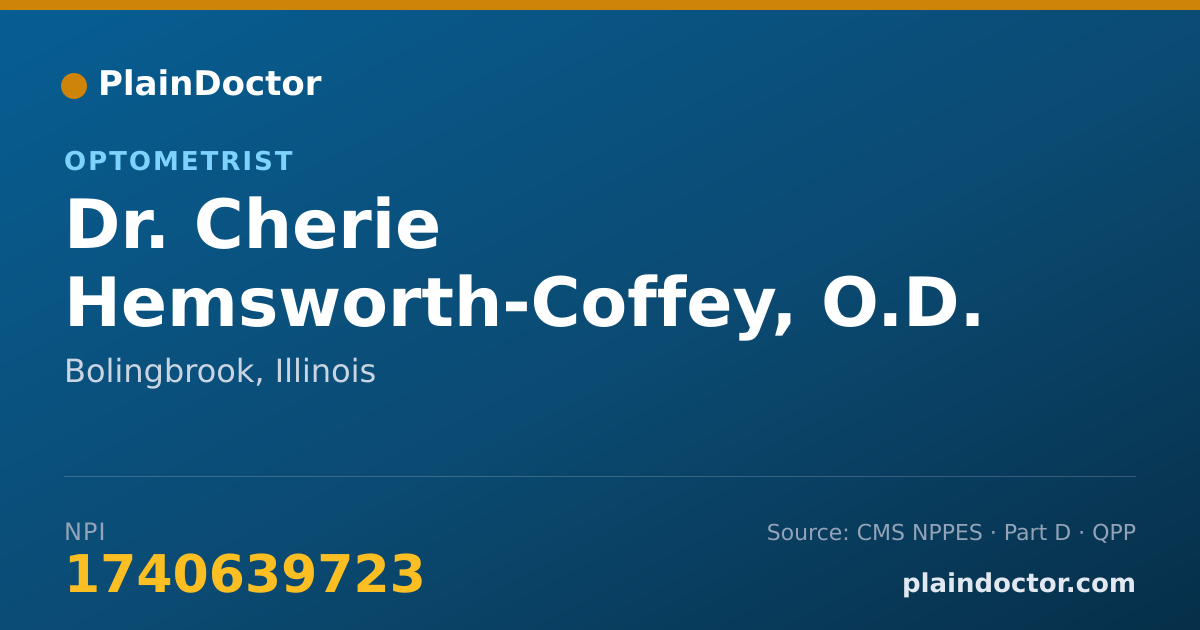 Shareable card for Cherie Hemsworth-Coffey, O.D. - Optometrist, Bolingbrook, IL