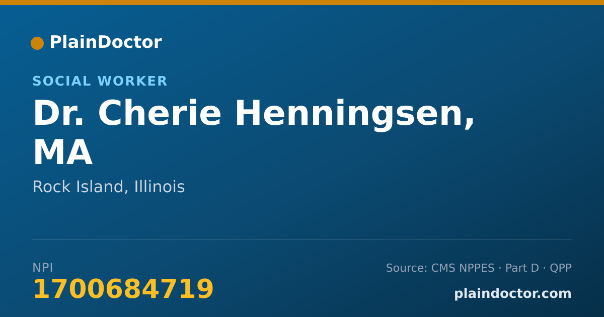 Shareable card for Cherie Henningsen, MA - Social Worker, Rock Island, IL