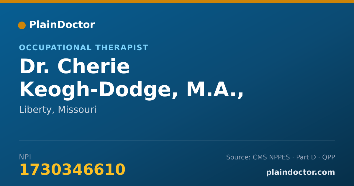 Shareable card for Cherie Keogh-Dodge, M.A., OTR/L - Occupational Therapist, Liberty, MO