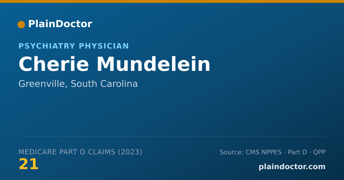 Shareable card for Cherie Mundelein - Psychiatry Physician, Greenville, SC