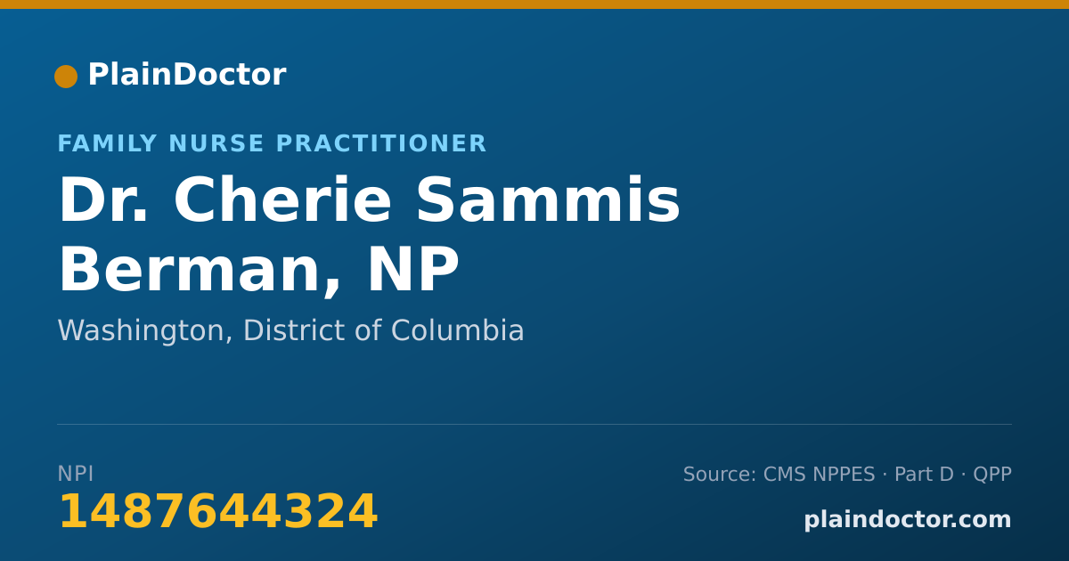 Shareable card for Cherie Sammis Berman, NP - Family Nurse Practitioner, Washington, DC