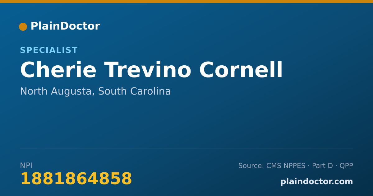 Shareable card for Cherie Trevino Cornell - Specialist, North Augusta, SC