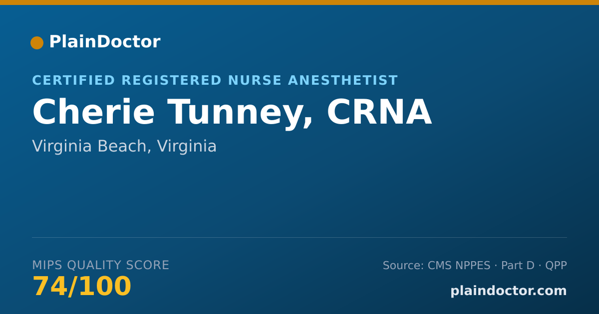 Shareable card for Cherie Tunney, CRNA - Certified Registered Nurse Anesthetist, Virginia Beach, VA