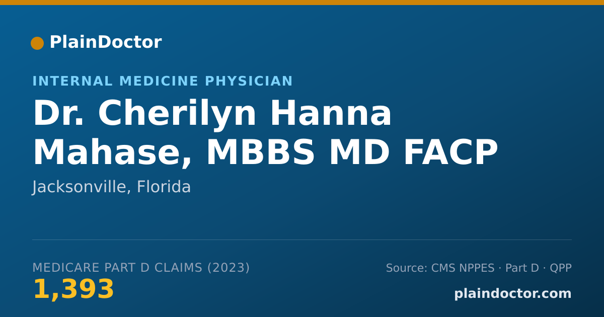 Shareable card for Cherilyn Hanna Mahase, MBBS MD FACP - Internal Medicine Physician, Jacksonville, FL