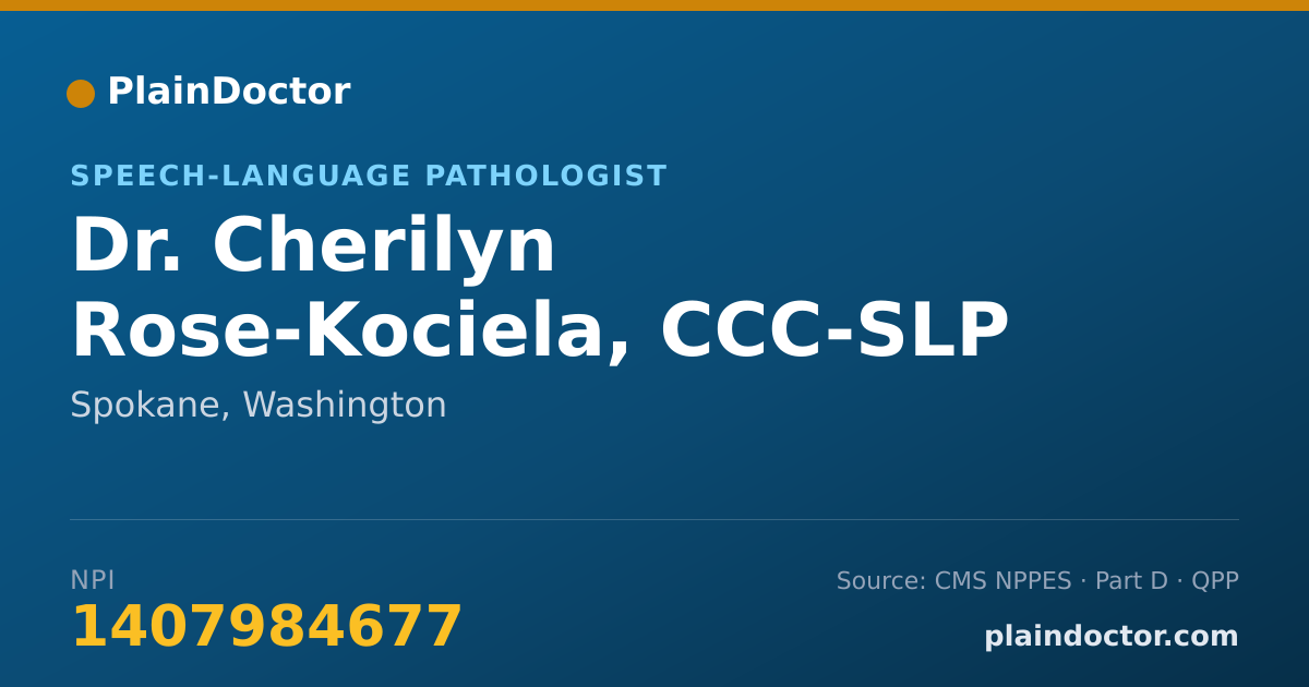 Shareable card for Cherilyn Rose-Kociela, CCC-SLP - Speech-Language Pathologist, Spokane, WA