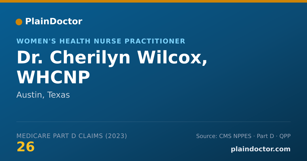 Shareable card for Cherilyn Wilcox, WHCNP - Women's Health Nurse Practitioner, Austin, TX