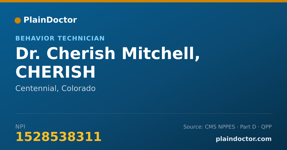 Shareable card for Cherish Mitchell, CHERISH - Behavior Technician, Centennial, CO