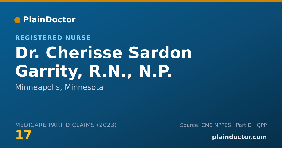 Shareable card for Cherisse Sardon Garrity, R.N., N.P. - Registered Nurse, Minneapolis, MN