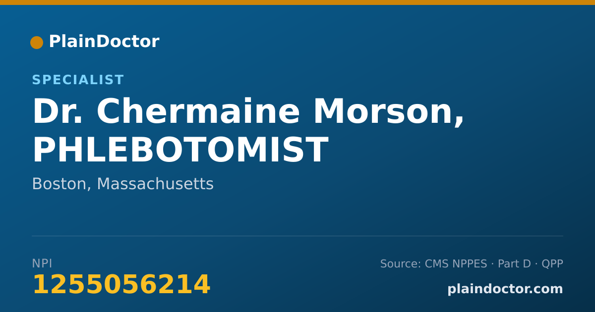Shareable card for Chermaine Morson, PHLEBOTOMIST - Specialist, Boston, MA