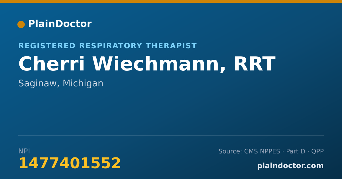 Shareable card for Cherri Wiechmann, RRT - Registered Respiratory Therapist, Saginaw, MI