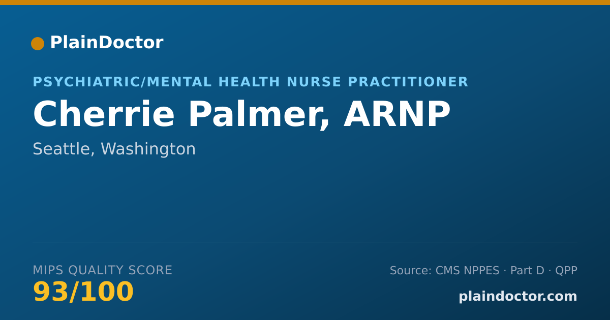 Shareable card for Cherrie Palmer, ARNP - Psychiatric/Mental Health Nurse Practitioner, Seattle, WA