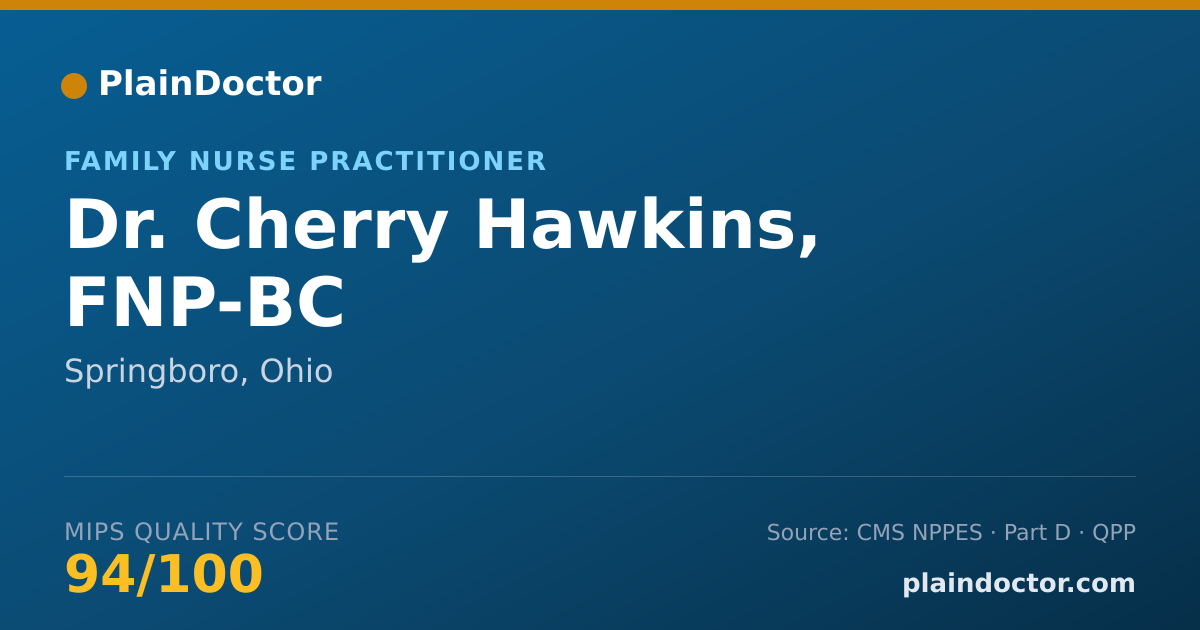 Shareable card for Cherry Hawkins, FNP-BC - Family Nurse Practitioner, Springboro, OH
