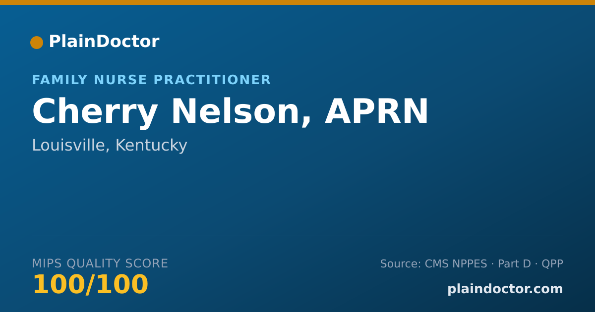 Shareable card for Cherry Nelson, APRN - Family Nurse Practitioner, Louisville, KY
