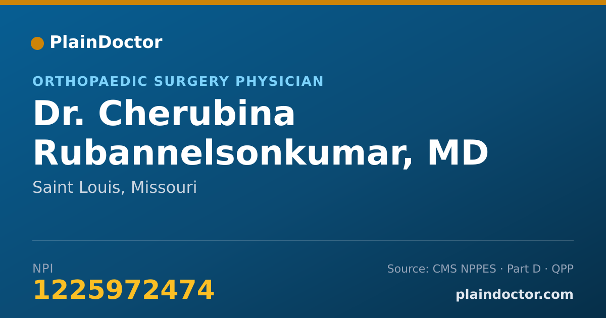 Shareable card for Cherubina Rubannelsonkumar, MD - Orthopaedic Surgery Physician, Saint Louis, MO