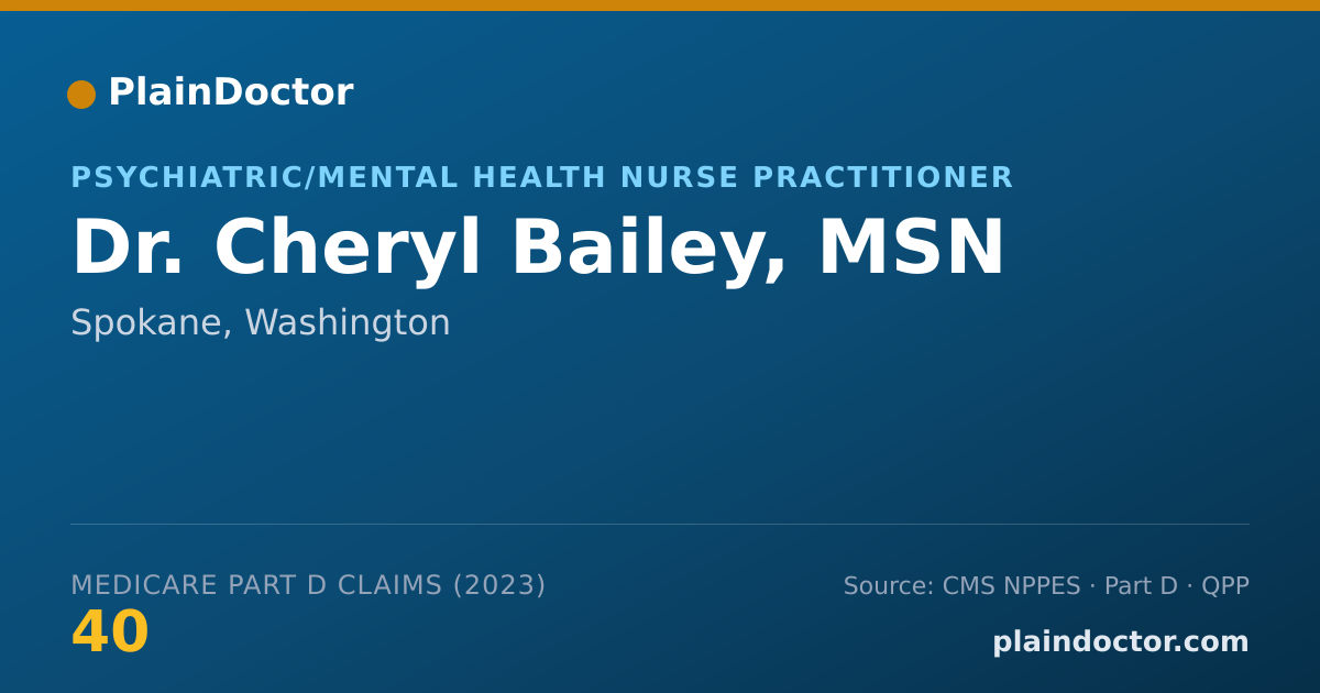 Shareable card for Cheryl Bailey, MSN - Psychiatric/Mental Health Nurse Practitioner, Spokane, WA
