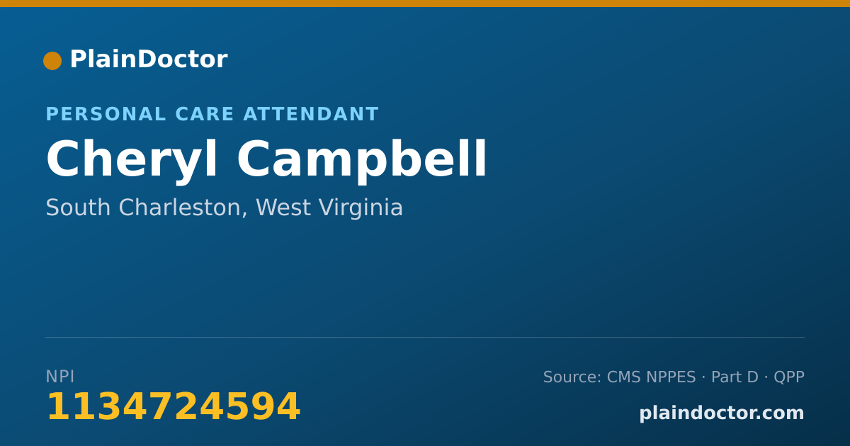 Shareable card for Cheryl Campbell - Personal Care Attendant, South Charleston, WV