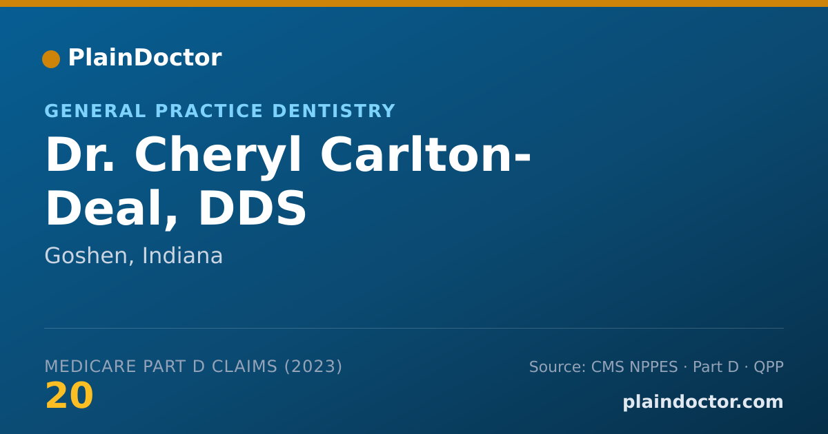 Shareable card for Cheryl Carlton- Deal, DDS - General Practice Dentistry, Goshen, IN