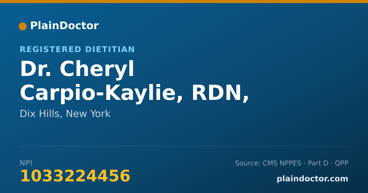 Shareable card for Cheryl Carpio-Kaylie, RDN, CDN - Registered Dietitian, Dix Hills, NY