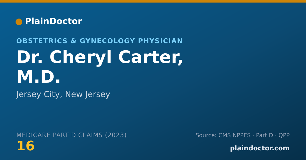 Shareable card for Cheryl Carter, M.D. - Obstetrics & Gynecology Physician, Jersey City, NJ
