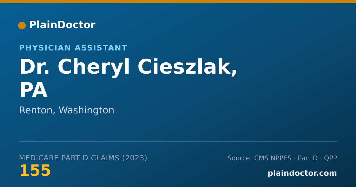 Shareable card for Cheryl Cieszlak, PA - Physician Assistant, Renton, WA