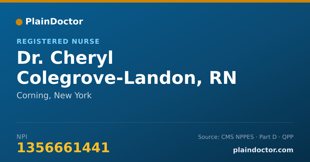 Shareable card for Cheryl Colegrove-Landon, RN - Registered Nurse, Corning, NY