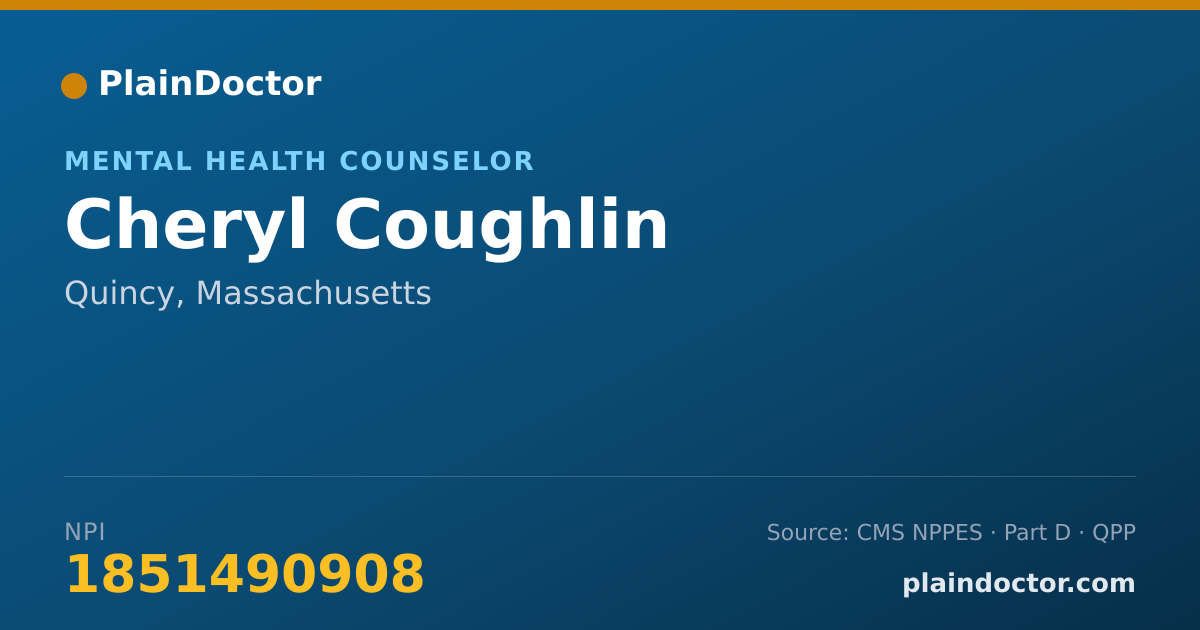 Shareable card for Cheryl Coughlin - Mental Health Counselor, Quincy, MA