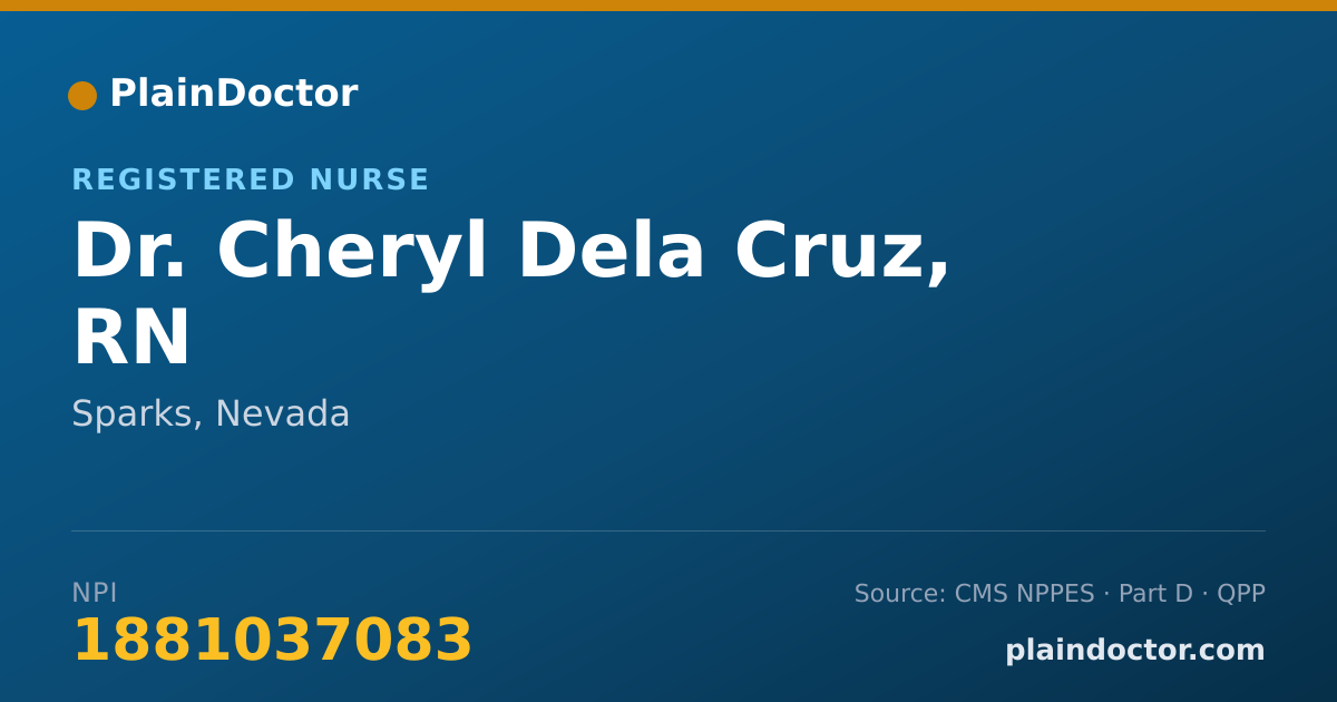 Shareable card for Cheryl Dela Cruz, RN - Registered Nurse, Sparks, NV