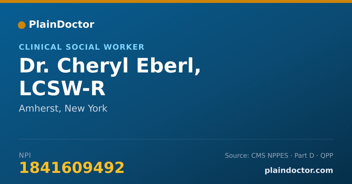 Shareable card for Cheryl Eberl, LCSW-R - Clinical Social Worker, Amherst, NY