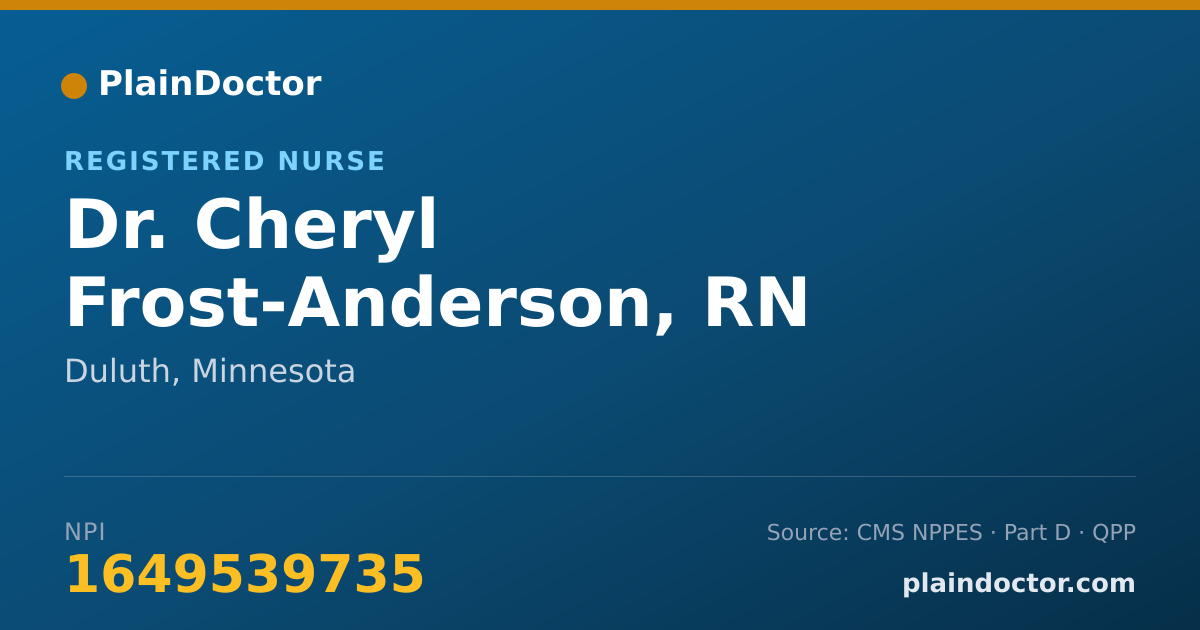 Shareable card for Cheryl Frost-Anderson, RN - Registered Nurse, Duluth, MN