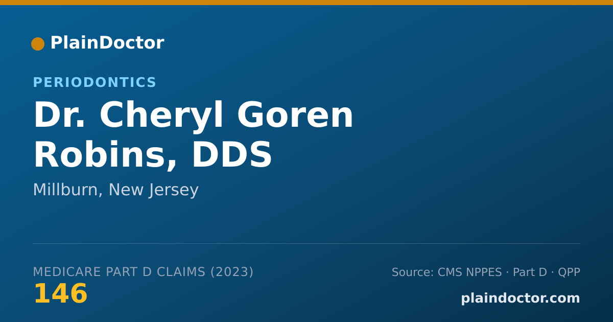 Shareable card for Cheryl Goren Robins, DDS - Periodontics, Millburn, NJ