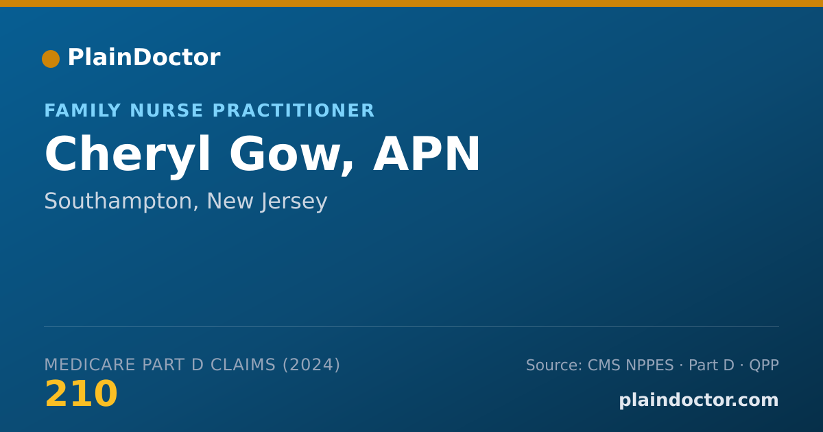 Shareable card for Cheryl Gow, APN - Family Nurse Practitioner, Southampton, NJ