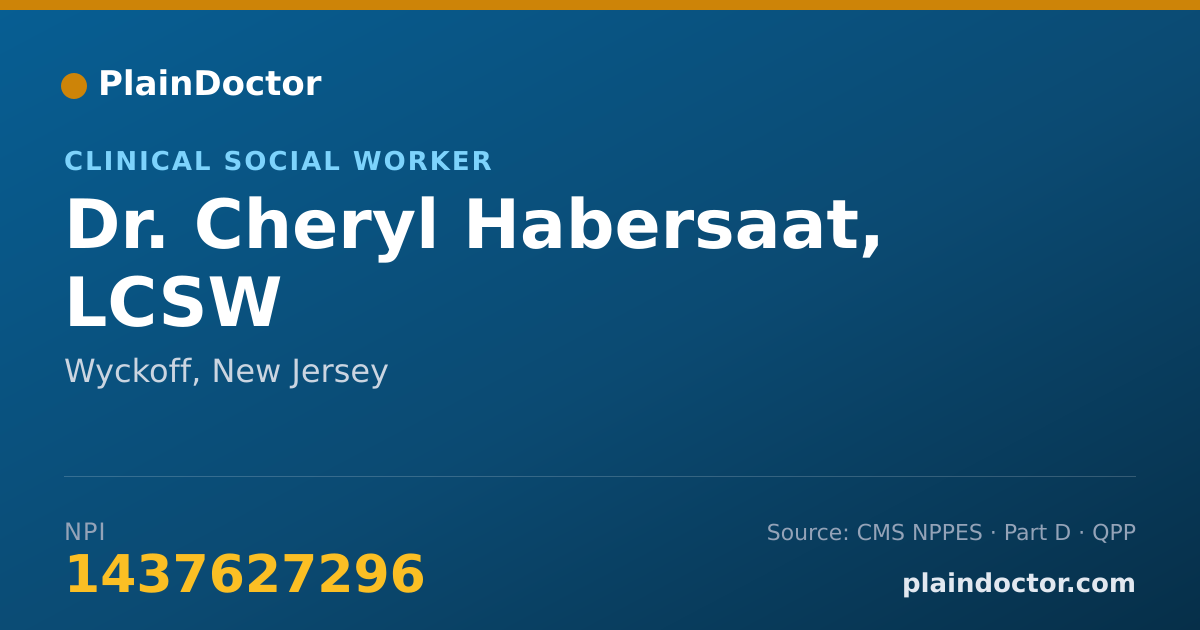 Shareable card for Cheryl Habersaat, LCSW - Clinical Social Worker, Wyckoff, NJ