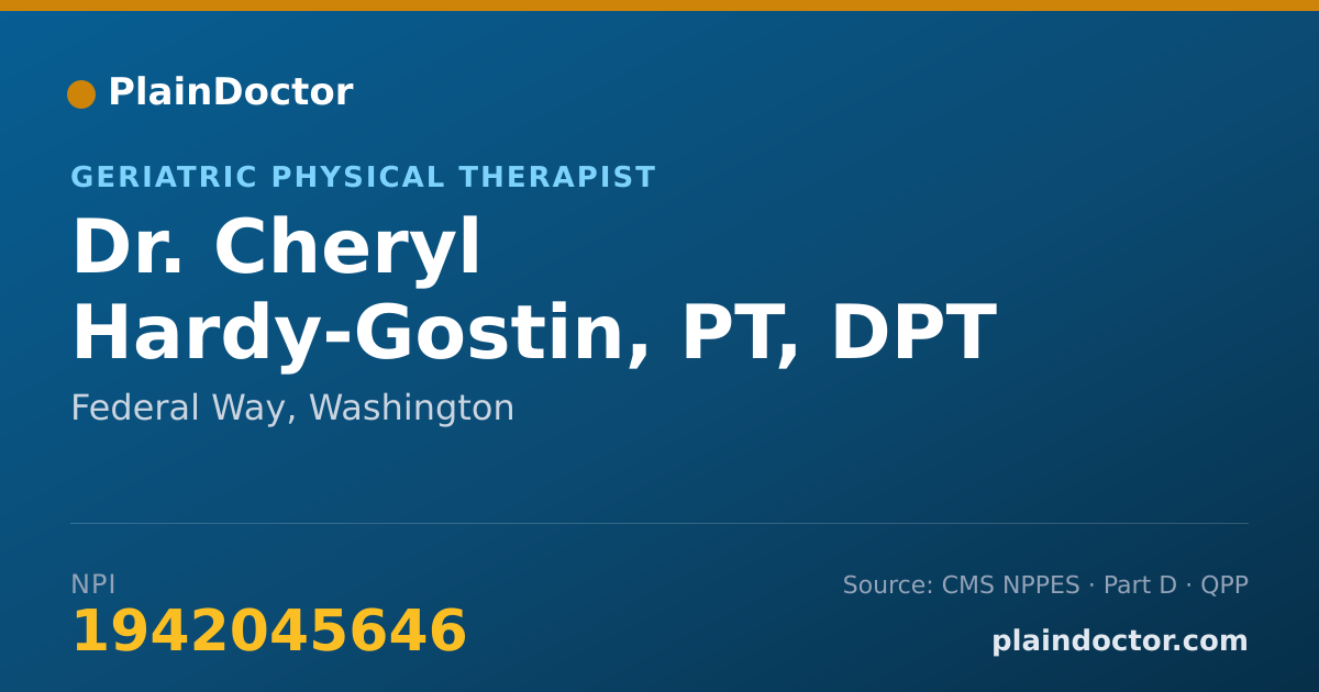 Shareable card for Cheryl Hardy-Gostin, PT, DPT - Geriatric Physical Therapist, Federal Way, WA
