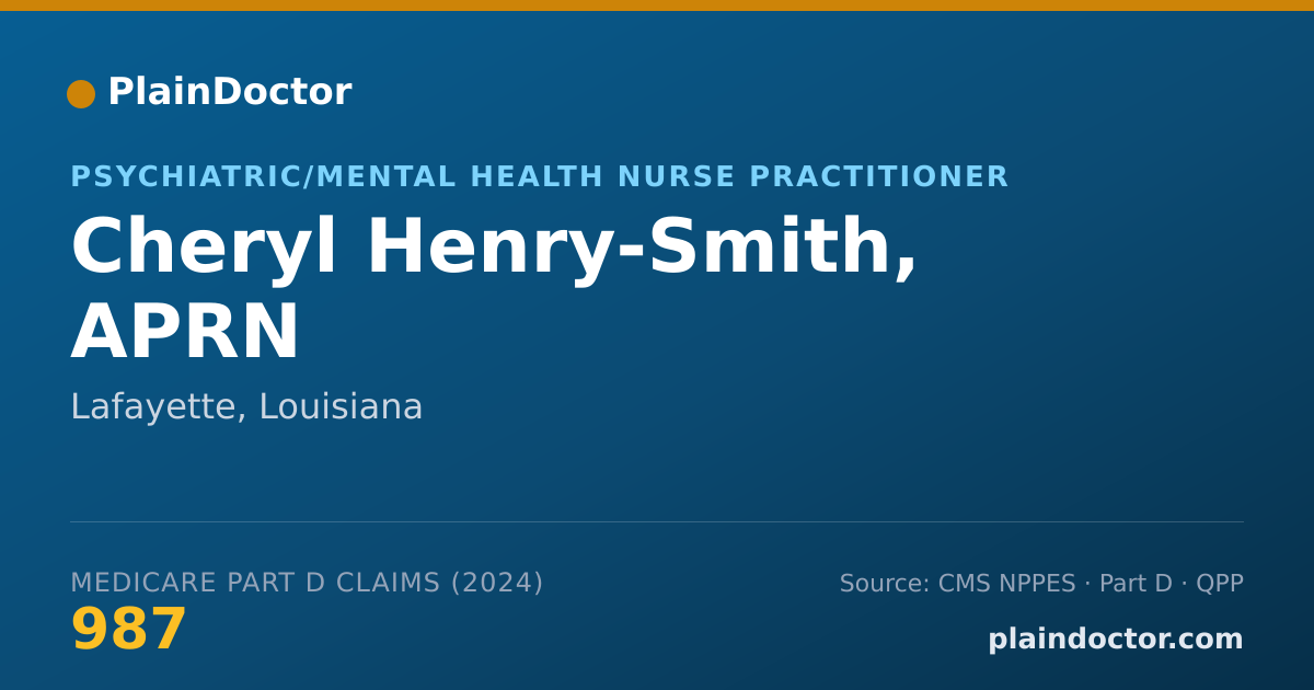 Shareable card for Cheryl Henry-Smith, APRN - Psychiatric/Mental Health Nurse Practitioner, Lafayette, LA