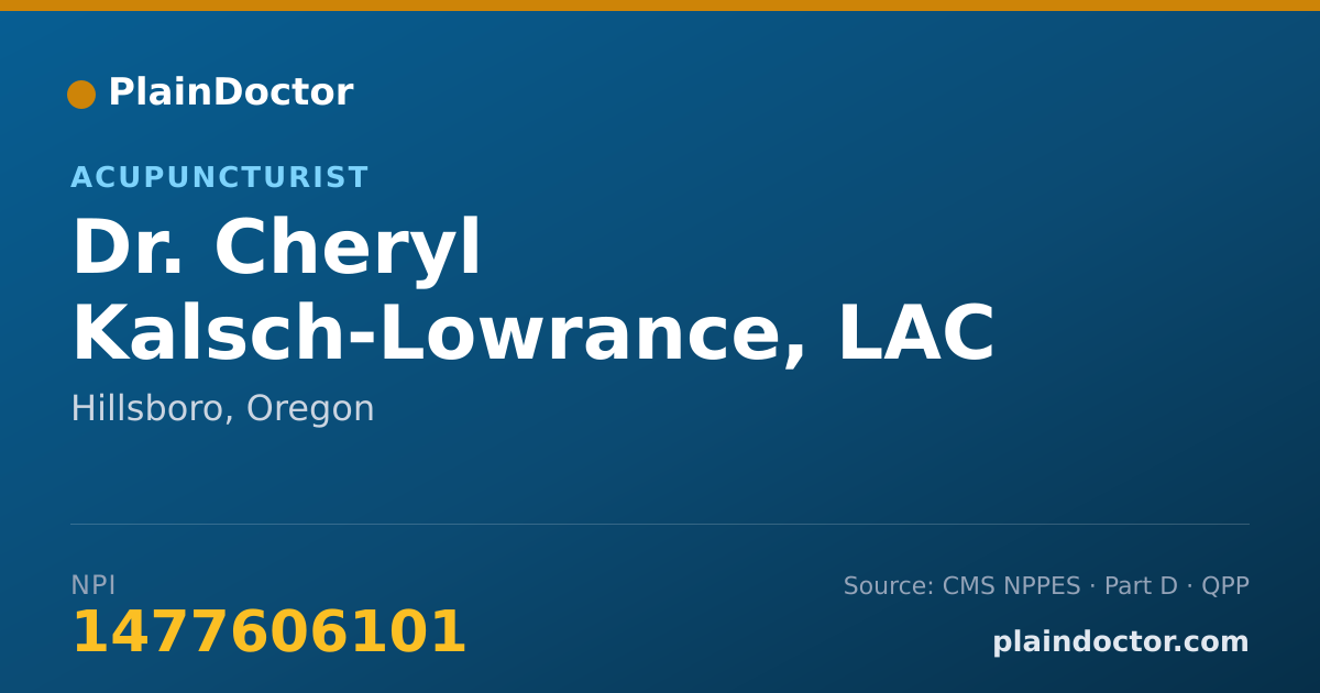 Shareable card for Cheryl Kalsch-Lowrance, LAC - Acupuncturist, Hillsboro, OR
