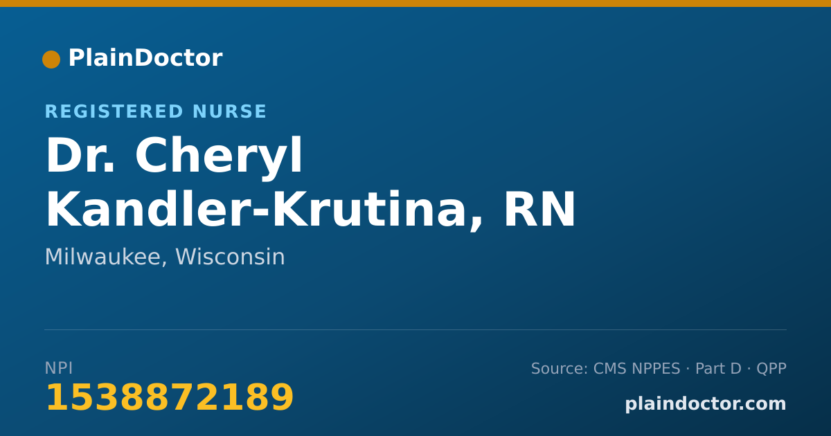 Shareable card for Cheryl Kandler-Krutina, RN - Registered Nurse, Milwaukee, WI