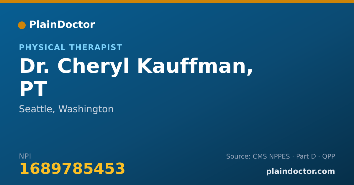 Shareable card for Cheryl Kauffman, PT - Physical Therapist, Seattle, WA