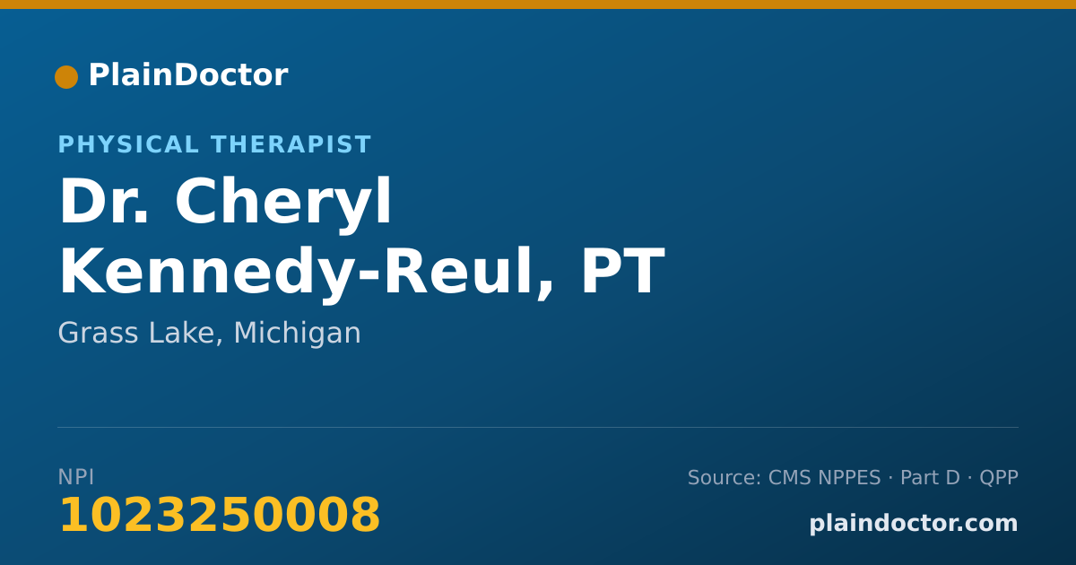 Shareable card for Cheryl Kennedy-Reul, PT - Physical Therapist, Grass Lake, MI