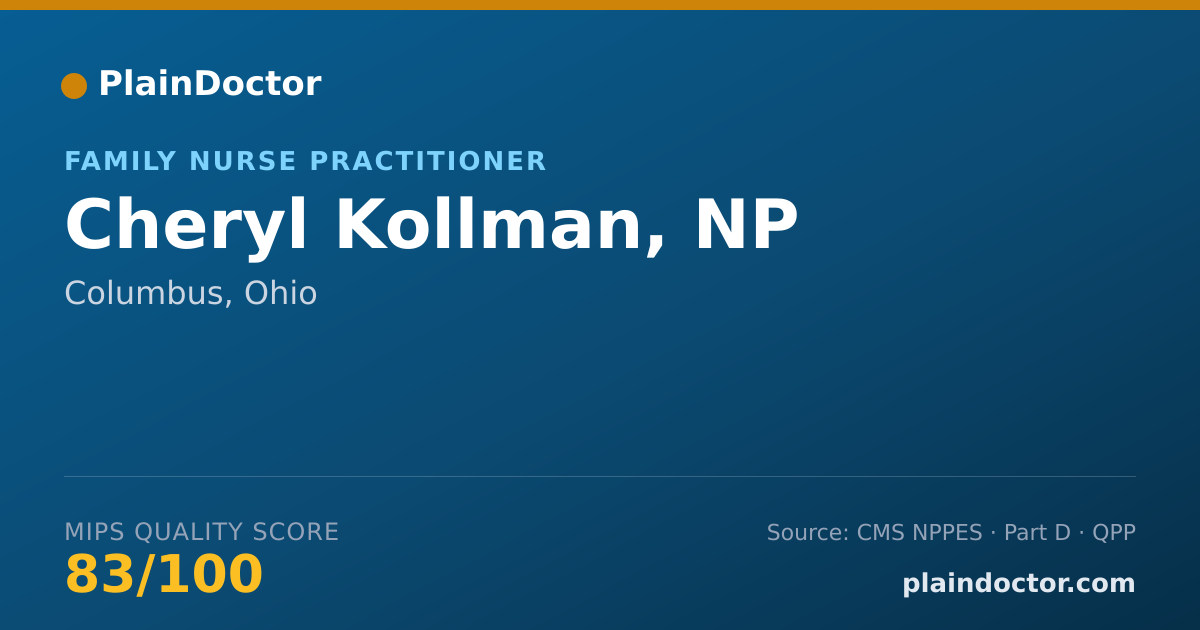 Shareable card for Cheryl Kollman, NP - Family Nurse Practitioner, Columbus, OH